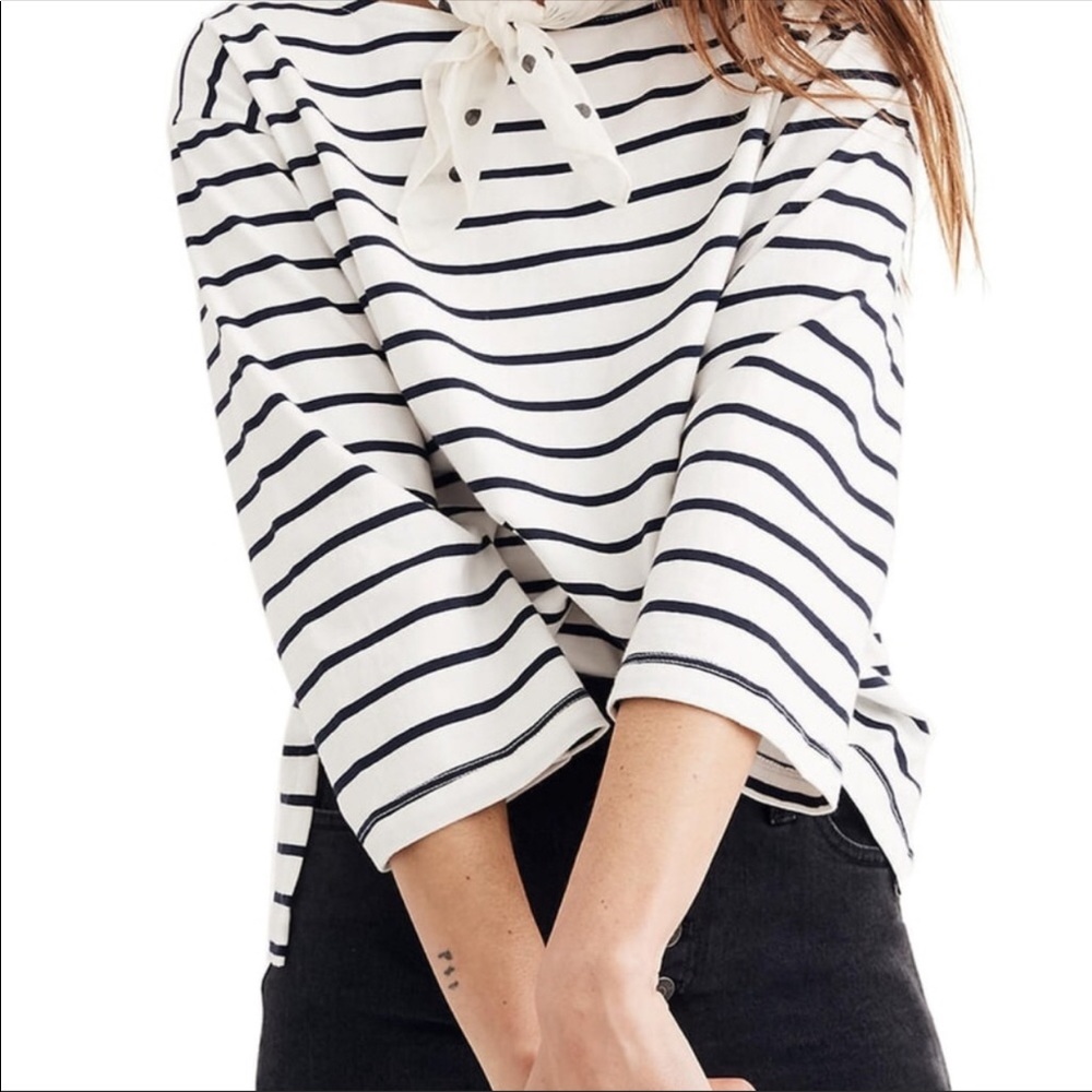 Madewell striped boat neck shirt